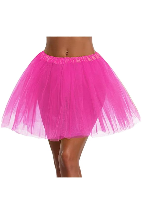Skirts for Women Midi Length New Tutus for Women Adult Tutus Skirts for Women 3 Layered Classic Elastic Tulles Skirts Festival Dancing Running Pinks One Size