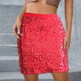 thumbnail image 1 of Tennis Skirts for Women Summer Skirt Ladies Dance Performance Skirt Sequin Fine Cheerleader Tutu Skirt Dresses Lightweight Fit Elegant Stage-Ready Red One Size, 1 of 3