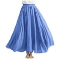 thumbnail image 1 of Wo-Fusoul Women's Plus Size Summer Solid Color Elastic Waist Maxi Skirt, Casual Wear, 1 of 6