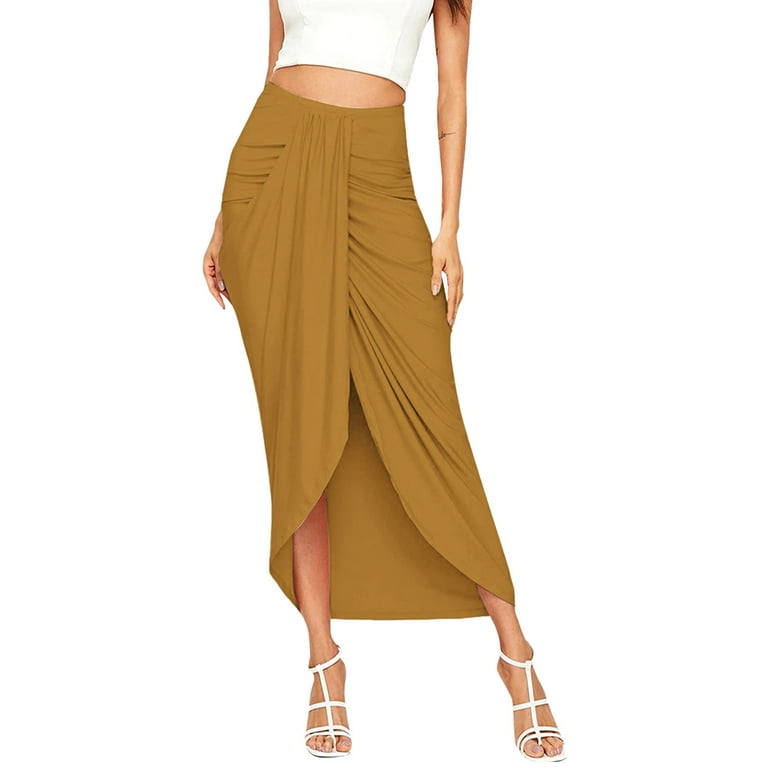 Skirts for Women Womens Elegant Office Solid Color Pencil Skirt Short Dress Mini Skirt Long Skirts for Women Maxi Skirts for