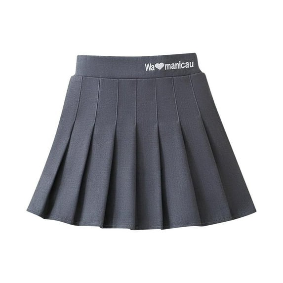 Skirts for Baby Girls Uniform Girls' Uniform Pleated Skort, Kids Adjustable Waist Pleated Cute Mini Skirt Built in Shorts Girls Mesh Skirt Gray 10Y