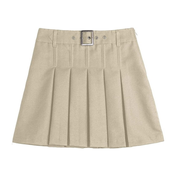 Skirts for Girls Kids Toddler Girls Classic Pleated Skirt Solid Color Uniform Style for School Dress Code Baby Girl Dress Khaki 4 Years-5 Years