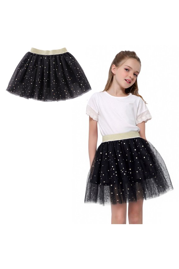 Skirts for Girls Layered Black Tutu Sparkly Sequin Skirt Elastic Waist Princess Ballet Dance Dress Thanksgiving Tutu 2-3 Years