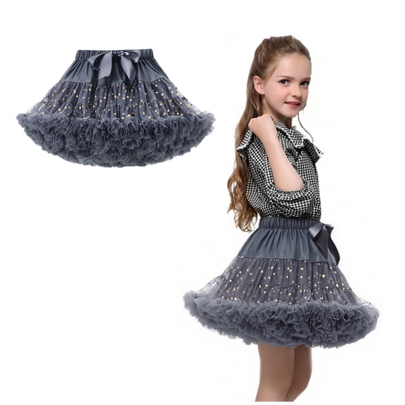 Skirts for Girls Layered Gray Tutu Sequin Skirt Elastic Waist Girls Ballet Tutus Girls Party Dress 1-3 Years