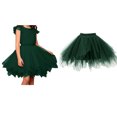thumbnail image 1 of Skirts for Girls Layered Green Tutu Elastic Waist Kids Ballet Skirt Birthday Dresses, 1 of 4