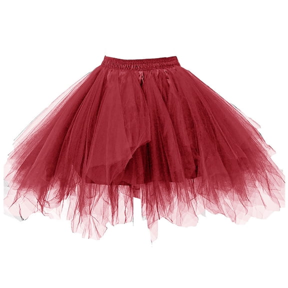 Skirts for Girls Layered Red Tutu Elastic Waist Tutu Ballet Skirts Kid Dress Up Birthday Party