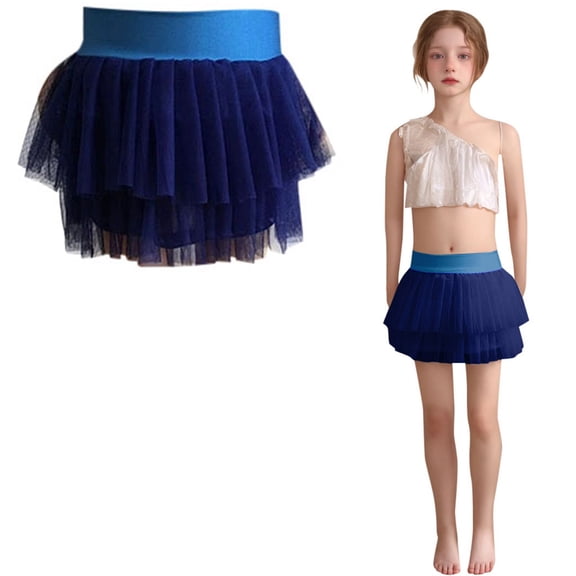 Skirts for Girls Layers Blue Tutu Elastic Waist Ballet Dress Birthday Party Dresses 2-10 Years