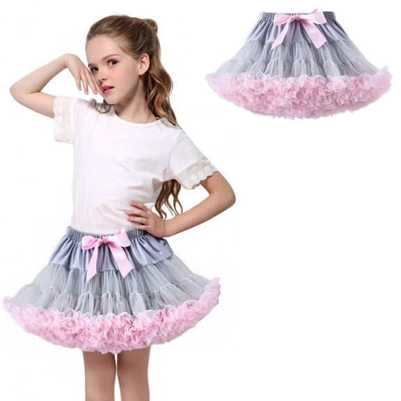 Skirts for Girls Layers Pink Tutu Elastic Waist Ballet Tutu Skirts Fairy Dress 0-2 Years