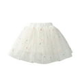 thumbnail image 1 of Skirts for Toddler Girls Girls Mesh Skirt, Girls' Tutus Skirt, Toddler Layered Tulles Tutus, Fashion Embroider Short Skirt Uniform Skirt White 4Y, 1 of 4