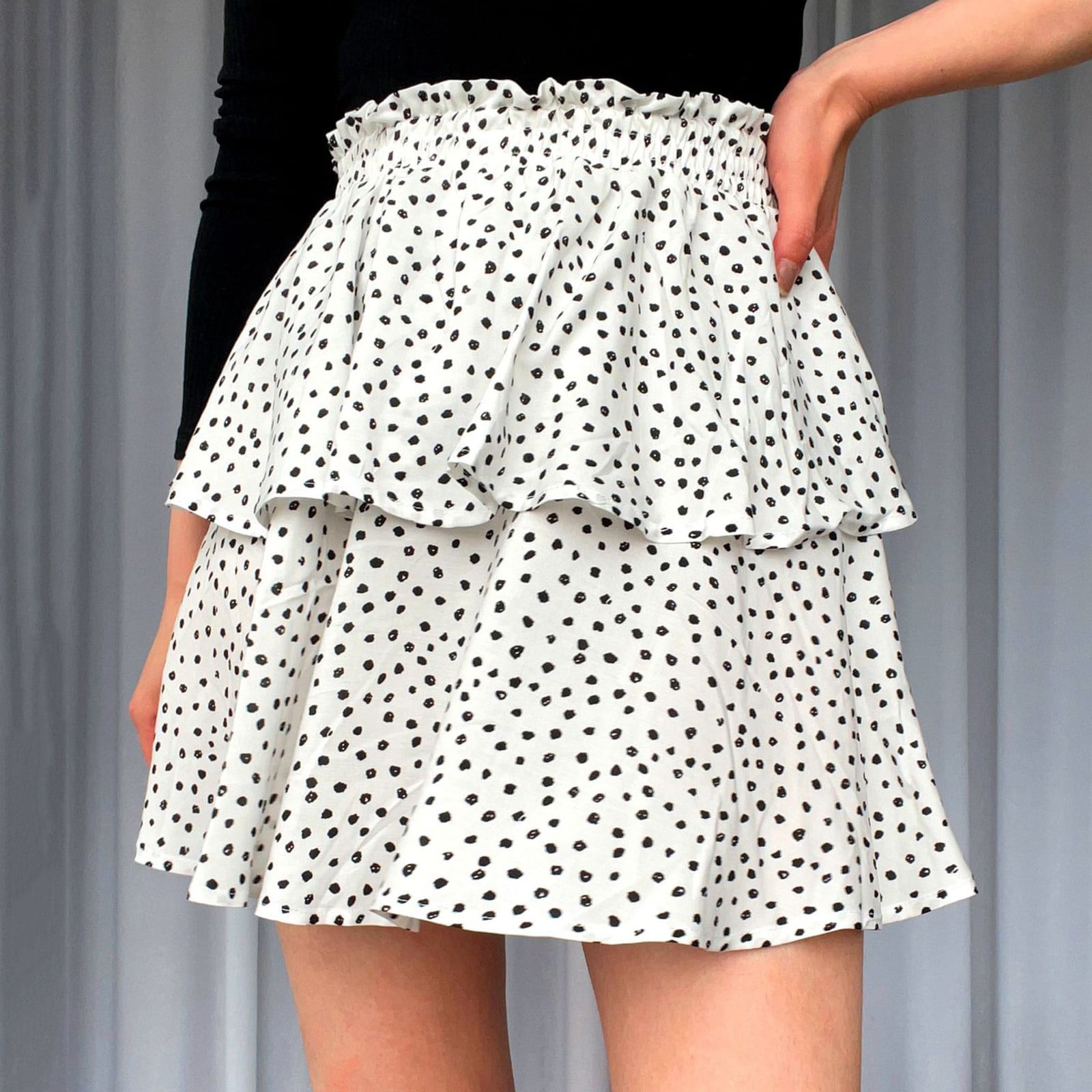 SENDKEEL skirts for women Women's Matching Solid Color Short Skirt