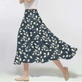 thumbnail image 1 of Skirts for Women A-Line Skirt Floral Printing Elastic Waist Leisure Skirt Black XXXL, 1 of 5