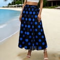 thumbnail image 1 of Skirts for Women Boho High Waist Flowy A Line Pleated Chiffon Floral Printed Summer Casual Beach Holiday Maxi Skirt S-2XL, 1 of 6