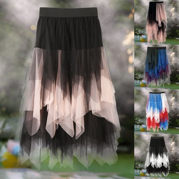 Skirts for Women Carnival Boneless A Hem Wedding Dress Long Petticoat Tutu Casual Comfortable Womens Skirt Black XL
