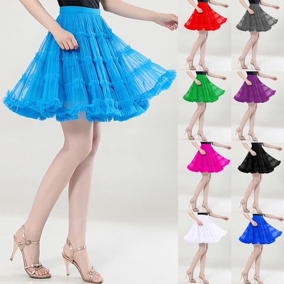 Skirts for Women Carnival Dance Party High Waisted Ruffles Half Holiday Party Costume Tutu Ballet Womens Skirt Red