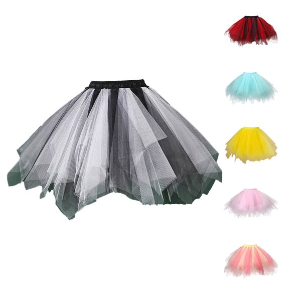 Skirts for Women Carnival Multicolour Mesh Elastic Adult Short Tutu Casual Comfortable Womens Skirt Hot Pink A