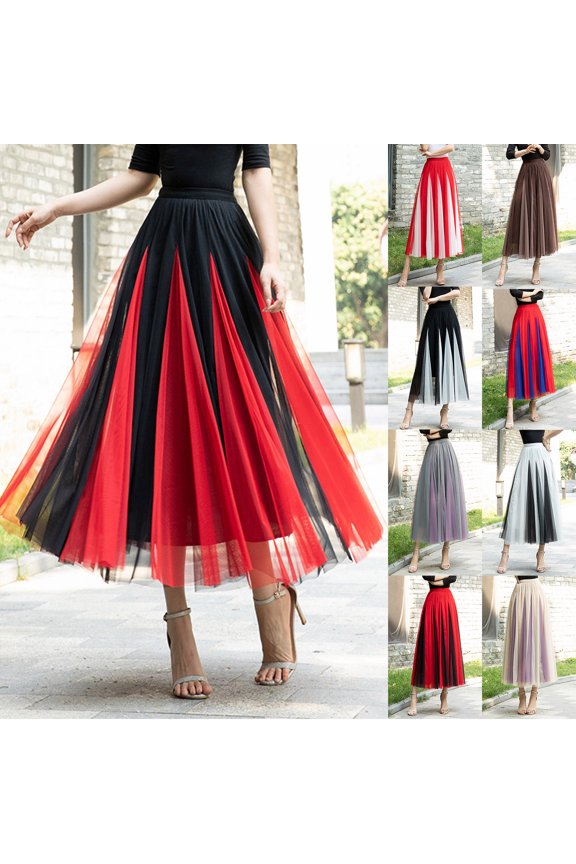 Skirts for Women Carnival Patchwork Mid Length Dance Party A Line High Waisted Holiday Party Costume Half Womens Skirt BK4 90