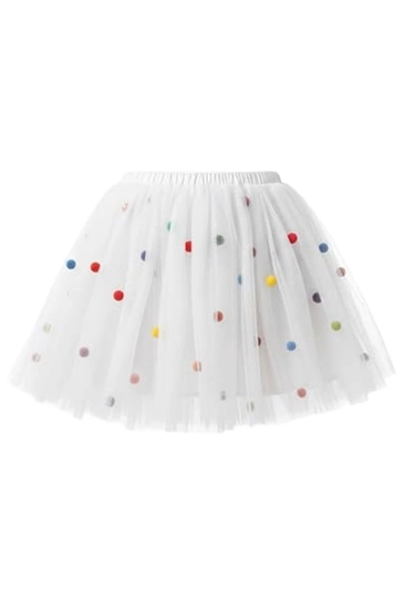 Skirts for Women Carnival Themed Flared Skirt with Ruffles and Sequins for Festival Dance Performance Skirt Casual Festive Party Wear White S