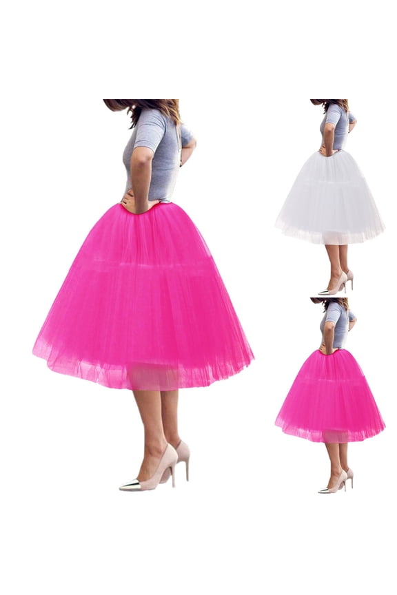 Skirts for Women Carnival Tutu Knee Petticoat Rockabilly Tutu Slip Casual Comfortable Womens Skirt Beige