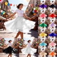 thumbnail image 1 of Skirts for Women Casual Flare Carnival Solid Color Underskirts A Line Versatile Party Comfortable Womens Tulle Skirt White S, 1 of 5