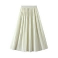 thumbnail image 1 of Skirts for Women Casual High Waisted Drape Pleated A Line Flowy Summer Beach Vacation Long Maxi Skirts, 1 of 6