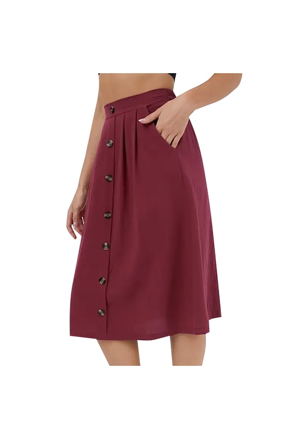 Skirts for Women Dressy Flared Ruffle Color Block Soft Spring Summer 2026 High Waisted Wedding Long Silk Midi Skirt