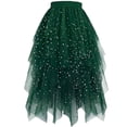 thumbnail image 1 of Skirts for Women Elastic Waist Fluffy Tiered Tulle Ruffle Sequin Mesh Party Birthday Concert Festival Cute Midi Skirt S-2XL, 1 of 5