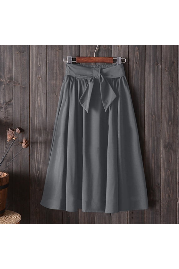 Tennis Skirts for Women Summer Elegant Bohemian A-Line Long Skirt For Everyday Wear Grey A