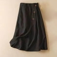 thumbnail image 1 of Skirts for Women Elegant Casual A-Line Skirt For Women With Elastic Waist And Medium Length Feminine Black L, 1 of 2