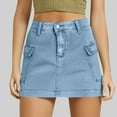 thumbnail image 1 of Skirts for Women Elegant Denim Mini Wash Denim Skirt for Women Light Blue M, 1 of 6