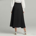 thumbnail image 1 of Skirts for Women Elegant High Waist Pleated Midi Skirt for Everyday Casual Work and Wear with Breathable and Handy Pockets Black M, 1 of 5