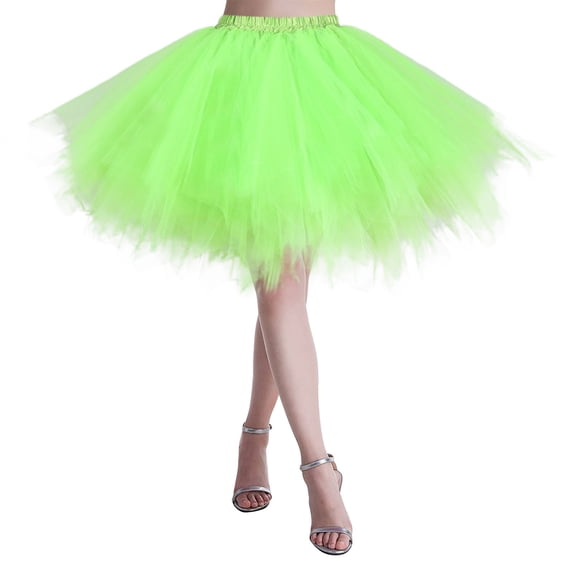 Tennis Skirts for Women Summer Elegant Skirt for Women Ballet Party with Tutu for Holiday Dance Ensembles Performances Green XL