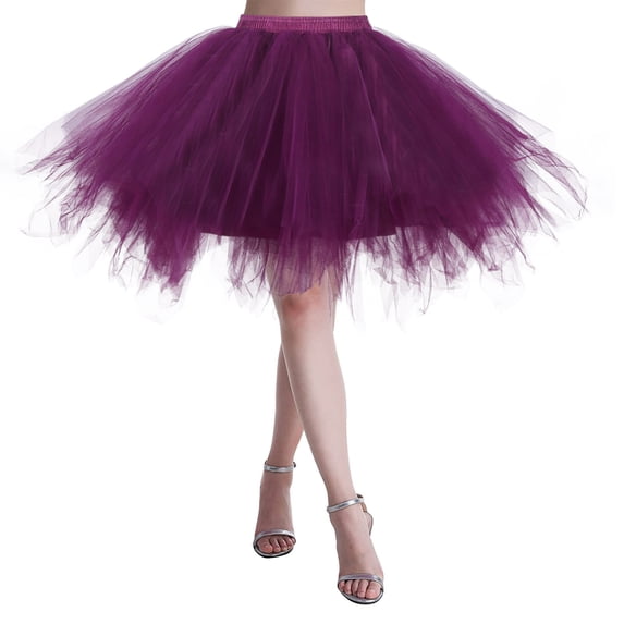 Tennis Skirts for Women Summer Elegant Skirt for Women Ballet Party with Tutu for Holiday Dance Ensembles Performances Purple M