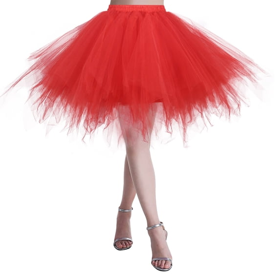 Tennis Skirts for Women Summer Elegant Skirt for Women Ballet Party with Tutu for Holiday Dance Ensembles Performances Red XL