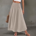 thumbnail image 1 of Skirts for Women Elegant Solid Color Casual Skirt with Elastic Waist for Everyday Wear and Travel Versatile Women's Skirt for Summer Style Khaki XXL, 1 of 7