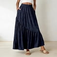 thumbnail image 1 of Tennis Skirts for Women Summer Elegant Summer Pleated Patchwork A-Line Skirt with High Waist Comfort Fit for Daily Casual Wear Navy S, 1 of 3