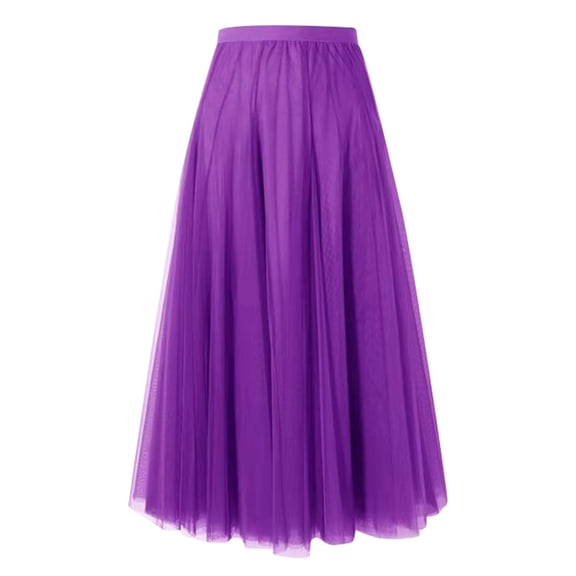 Skirts for Women Fashion Big Swing Skirt Thin A Line Skirt Solid Color Skirt Womens Clothes Dark Purple S