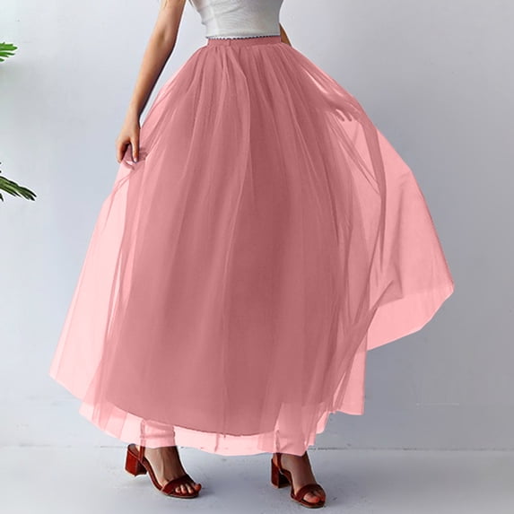 Tennis Skirts for Women Summer Fashion Mid Length Tutu Dress Adult Mesh Skirt for Women Contemporary Evening Wear Unique Skirt Pink One Size