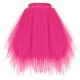 thumbnail image 1 of Skirts for Women High Low Asymmetrical Mini Length Elastic Waist Skirt A-Line Layered Puffy Fairy Skirts, 1 of 2