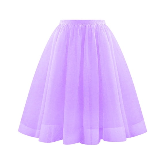 Women's Summer Skirt Elastic High Waist Dancing Skirt Princess Mesh Yarn Cake Half Length Skirts
