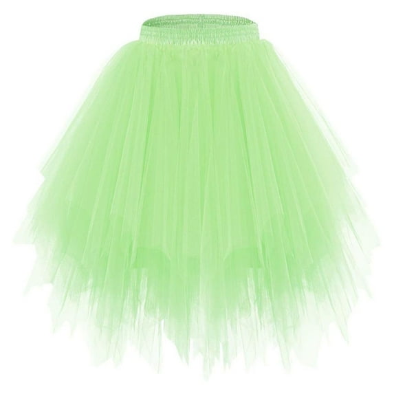 Skirts for Women High Waist Elastic Waist Tulle Skirts A-line Mini Irregular Skirt