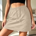 thumbnail image 1 of Tennis Skirts for Women Summer High Waist Utility Skirt For Everyday Use Casual Slim Fit A Line Midi with Pockets Beige L, 1 of 5