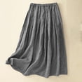 thumbnail image 1 of Skirts for Women High-waisted Cotton Linen Half Length Skirt for Women *Black XL, 1 of 5