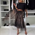 thumbnail image 1 of Tennis Skirts for Women Summer Leopard Print Layered Bustier Skirt for Women Elastic Waist Long Skirt with Layered Pattern Brown L, 1 of 4