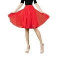 thumbnail image 1 of Skirts for Women Midi Length Solid Color High Waist Pleated Skirt Flowy Style Red One Size, 1 of 4