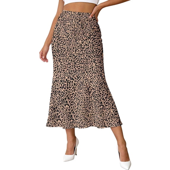 Skirts for Women Midi Length White Ruffled Styles Polka Dot Stretchable Fabric Women's Flowy Handkerchief Hemline Midi Skirt