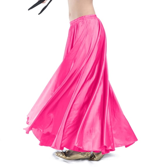 Skirts for Women Satin Tight Waist Solid Color Skirt for Women Hot Pink Free Size
