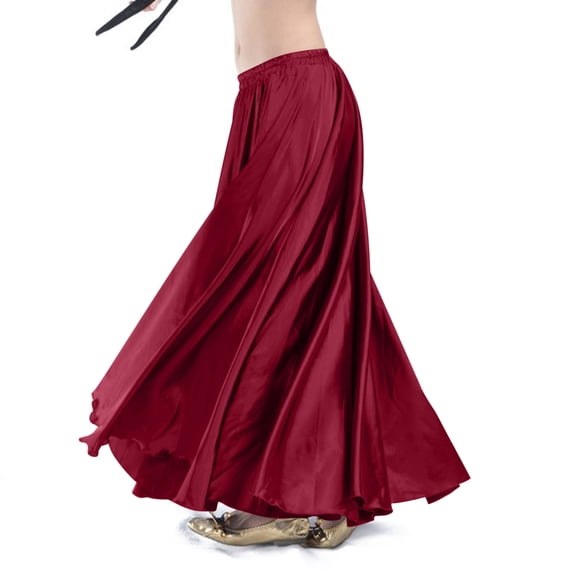 Skirts for Women Satin Tight Waist Solid Color Skirt for Women Red Free Size