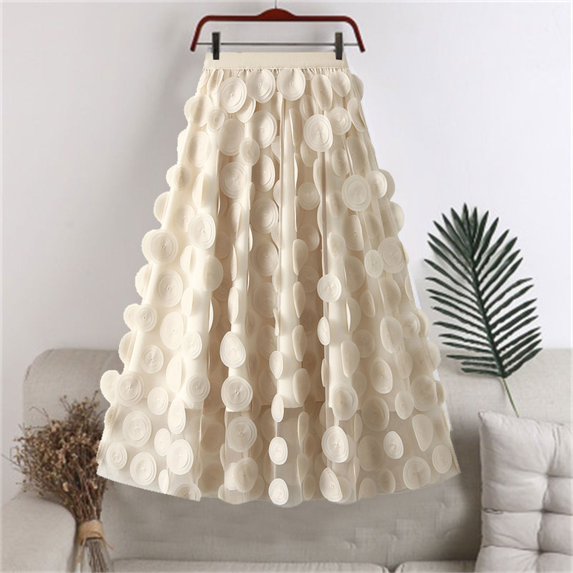 Skirts for Women Skirt 0 3 Women's Polka Black Fall Skirt Elegant High Waist Party Wedding Flared A Line Midi Skirts Beige One Size