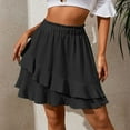 thumbnail image 1 of Skirts for Women Skirt Contemporary Women’s Summer High-Waisted Irregular Solid Midi with Ruffles ( Everyday Wear) Black XL, 1 of 4