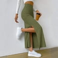 thumbnail image 1 of Tennis Skirts for Women Summer Skirt European Spring Slim Knitted Waistline Side Slit Hakama Style Women's Skirt Green 3XL, 1 of 3